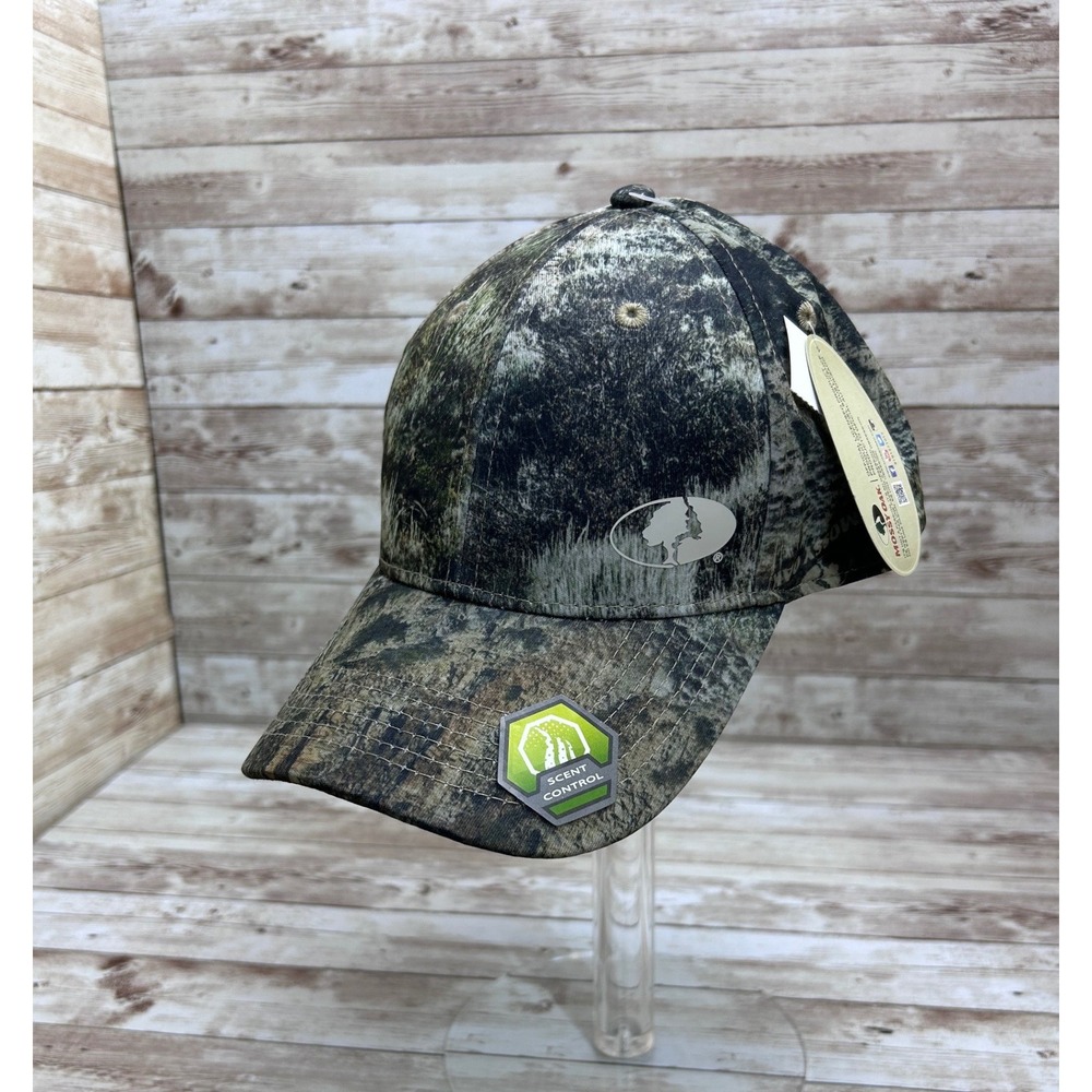 Mossy Oak Baseball Cap Camo S/M Scent Control Hunting Hat Stretch Fit New Tag